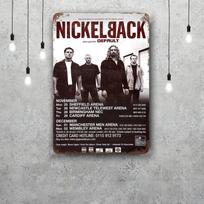 Nickelback Dekoras Senoviniai Metaliniai Ženklai Skardiniai Ženklai Kapitono Plakatas Dekoras Barui Pub'ui Klubui Vyriškam Urveliui Sienos Dekoras 30x40cm(11.8x15.7inch) white