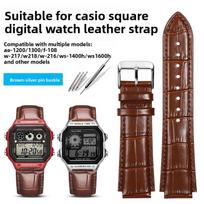 Originalios odos laikrodžio apyrankė Casio AE-1200WH/1300/1000 A159 A158 A168 F91W AE1200 vyrams, karvės odos laikrodžio dirželis, pakeičiama apyrankė 18mm gray