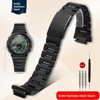 GM2100 laikrodžio apyrankė, skirta Casio G-SHOCK 5611 GM-2100GBM-2100, modifikuota nerūdijančio plieno apyrankė 16mm išgaubtu galu, vyriškas metalinis apyrankė GM2100GBM2100 juoda