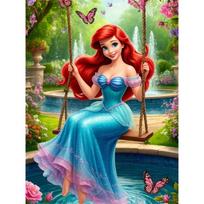 Disney 5D PASIDARYK pats deimantinė tapyba Undinėlė Arielė Siuvinėjimo mozaika Kryželiu siuvinėjimas Namų dekoras Dovana Amatai Round 50x70cm blue