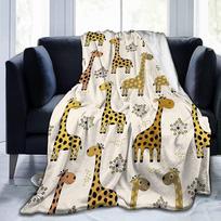 Mielas Žirafos pledas Žirafos Fleece pledas Super minkštas šiltas jaukus pūkuotas pliušinis Žirafos dovanos mergaitėms berniukams vaikų kambario dekoras 75x90cm gray