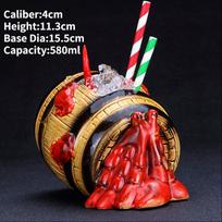 Havajų keraminis Tiki puodelis Kūrybingas kokteilių puodelis Velykų salos Tiki puodeliai Helovino dovana baro įrankiui 250-750ml brown