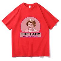 2026 Hyacinth Bucket Cotton T-shirt Women Unisex Crewneck Print Short Sleeve Tee Casual Streetwear Aesthetic Tops Summer Streetwear 4XL pink