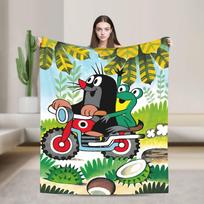 Čekų animacinis filmukas Krtek Kirmėlis Minkšti patogūs pledai Madingas pikniko užklotas Namų dekoras Flanelinis lovatiesis Sofos lovos užvalkalas 75x90cm