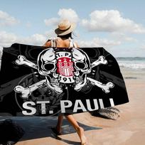 F-FC S-St. P-Pauli spausdintas mikropluošto paplūdimio rankšluostis Alpinizmas Joga Paplūdimys Plaukimas Bėgimas Sugeriantis minkštas rankšluostis W40*H60(CM) white