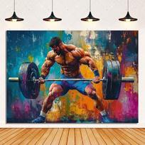 Svorio kilnojimo fitneso fonas Svarstuviai Treniruotė Kūno rengybininkas Sporto salės fonas Reikmenys Grafiti Fitneso vakarėlio dekoras Fotostudija 150X100CM
