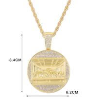 Naujas Paskutinės vakarienės pakabukas Kubietiško stiliaus grandinėlė Su 14mm Lediniu grandinėle Madingas Hip Hop vyriškas pakabukas Teniso karoliai Papuošalai 18inch(45cm) beige