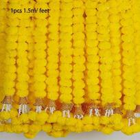 Long Strands Artificial Marigold Garland Pooja Diwali Fiesta Indian Décor Fake Plant Pooja Wedding Events Decor geltona