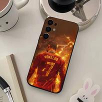 C-CR7 Futbolo R-Ronaldo Telefono dėklas Samsung S25,S24,S21,S22,S23,S30,Ultra,S20,Plus,Fe,Lite,Note,10,9,5G Juodas dangtelis Samsung S22plus5G