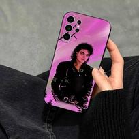 M-Michael Jackson Telefono dėklas Samsung S25,S24,S21,S22,S23,S30,Ultra,S20,Plus,Fe,Note,10,9,5G Juodas dangtelis Samsung S24fe