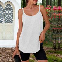 Moteriškas vasaros laisvalaikio maikutė be rankovių Lengva, apvali kaklo iškirptė, laisvas kirpimas, camisole, tampri medžiaga, minkšta medžiaga, dėvėjimui lauke ir patalpose XL balta