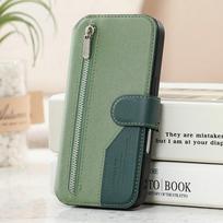 Reno 15 F 15FS 14F 5G Leather Case Detachable 2IN1 Card Zipper Book Funda for OPPO Reno 13 Pro Case 15F 14FS 13A Magnet Cover OPPO Reno 14F 5G žalia