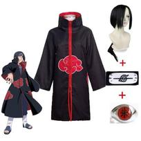 Uzumaki Akatsuki Cosplay Berniukams Mergaitėms Uzumaki Švarkas Kelnės Galvos juosta Perukas Rekvizitai Vaikas Uniforma Kunai Helovino Kostiumas S pilka