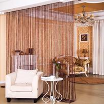 300cm X 1200cm Siūlų Užuolaidos Ekrano Juostelės Stygos Daliklis Žaliuzė Svetainės Durų Sienos Langų Panelė Kutų Užuolaida Width 3m * Height 2m ruda
