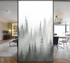 Statiškai prilipdanti langų plėvelė Privatumo Miško Stiklo Lipdukas Apsauga nuo Saulės Šilumos Valdymas Langų Dangos Namų Dekoro 40x60cm white