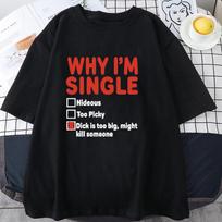 KODĖL ESU VIENAS Smagus angliškas spausdintas trumpomis rankovėmis T-shirt vyrams ir moterims Krepšinis Juokingas raidinis sunkus viršus S red