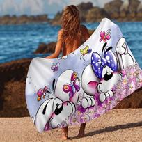 D-Diddl mikropluošto pledas Greitai džiūstantys paplūdimio rankšluosčiai Didelio dydžio spausdinimas Super sugeriantis baseino rankšluosčio pledas Cotton 30x60cm