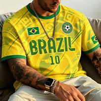 2026 Vasaros Naujas Brazilijos Jėzaus Futbolo Marškinėliai Lauko Futbolo Treniruočių Kvėpuojantis Marškinėlis Vyriškas Greitai Džiūstantis T-shirt Viršus Sportui Bėgimui XS juoda