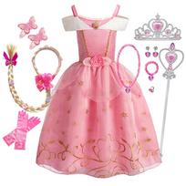 Vaikų princesės kostiumas Cosplay suknelė Mergaitėms Helovinas Karnavalas Gimtadienio apranga Šventė Miegančioji gražuolė Suknelė 140 pink