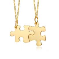 Individualus graviruotas dėlionės karoliai 2/3/4/5 dalių rinkinys Šeimos poros karoliai Draugystės BFF Personalizuoti papuošalai No Need Engrave beige