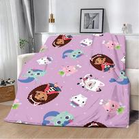 Gabi lėlių namelio spausdinta pledinė antklodė Minkšta šilta Puikiai tinka namams kelionėms iškyloms ir dovanoms Size: 75*100cm, Weight: 230 GSM gray