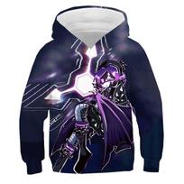 Harajuku Žudikiški Dronai Hoodies Vaikams Megztinis Su Gobtuvu Animacinis 3D Spausdintas Berniukams Mergaitėms Megztukas Laisvalaikio Viršutiniai Drabužiai Ruduo Gatvės Stilius Y2k Drabužiai 160 gray
