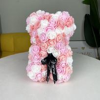 Amžinas rožinis meškinas - Gradientinis putplasčio meškiukas Valentino ar gimtadienio dovanai Gift Box mirgėjimas