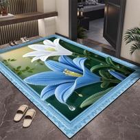 3D Gėlių Spausdinimo Sugerianti Vonios Grindų Kilimėlis su Neslystančia Minkšta Tekstūra 60*90cm