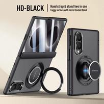 Matinis matinis dėklas, skirtas Samsung Galaxy Z Fold8 Fold 8 / 360° besisukantis magnetinis laikiklis, rankenos dirželis, metalinis objektyvas su stikliniu ekrano apsauga Galaxy Z Fold 8 Wide gray