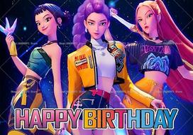 KPop merginos demonų medžiotojos Suaugusiųjų gimtadienio vakarėlio dekoracija Fonas Mergaitės torto stalo dekoracija Fono plakatas Kūdikio šventės reikmenys 47.2x31.5inch/120*80cm orange
