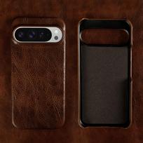 Originalios odos dėklas Google Pixel 10 Pro 9Pro 8Pro 6A 6Pro 7Pro Vintažiniai telefono dėklai Capa Galinis Coque Korpusas Carcasa Genuine Leather&Google Pixel 9a black