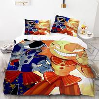 Game FNAF Bedding Sets Exquisite Bed Supplies Set Sundrop Moondrop Duvet Cover Bed Comforter Set Bedding Set Birthday Gift 135x200cm blue