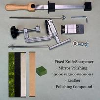 360° Rotation Professional Knife Sharpener Flip Fixed-Angle Stainless Steel Kitchen Chef Knife Sharpening Tools Set SET A gray