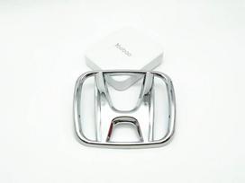 Honda automobilio priekinis galinis logotipas grotelių emblema lipdukas Automobilio aksesuarai CR-V STEPWGN Civic Accord City XR-V Odyssey Fit 140mm x 113mm sidabras