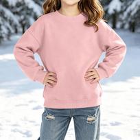 Boys Girls Long Sleeve Color Casual Hoodie Pullover Sweatshirt for Kids 140 rožinė