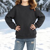 Boys Girls Long Sleeve Color Casual Hoodie Pullover Sweatshirt for Kids 130 juoda