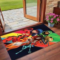 Miraculous Ladybug Print Crystal Velvet Plush Rug Anti?Slip Wear?Resistant Floor Carpet For Indoor Household Home Decoration 40cmx60cm