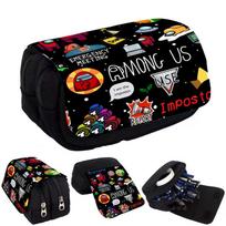AMONG US Pieštukinė Kanceliarinių prekių dėklas Among Us Kosminio Vilkolakio žaidimo atributika Pieštukinė Double layer pencil case