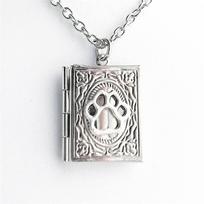 Book‑Shaped Openable Photo Locket Necklace, Keepsake Memory Pendant Jewelry, Sentimental Graduation & Teacher Appreciation Gift white