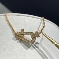Fred Limited Ruby Horseshoe Clasp Necklace: 18K Gold Luxury Gift for Girlfriend High Version white