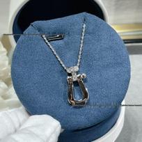 Fred Limited Ruby Horseshoe Clasp Necklace: 18K Gold Luxury Gift for Girlfriend High Version blue