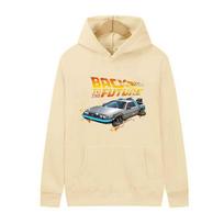 Atgal į ateitį Retro DeLorean automobilio spaudinio Hoodie ilgomis rankovėmis viršutiniai drabužiai Vyriški laisvalaikio gatvės stiliaus megztiniai Pavasaris Ruduo Unisex drabužiai M beige