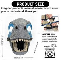 Dinozauras burnos kaukė kaukė Helovinui ir Kalėdoms. Miela gyvūno dinozauro kaukė - Tyrannosaurus rex. [bilateral blue] dinosaur headgear gray