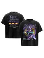 Anime Yu-Gi-Oh! Mėlynakio Baltojo Drakono Y2K Skalbti Laisvi Marškinėliai Vyriški Drabužiai 3XL black