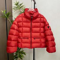 Womens Lightweight Short Puffer Jacket With Stand Collar 90% Duck Down Fill Winter 2026 Medium raudona
