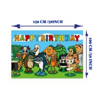 TungTung Sahur-Themed Birthday Party Banner, Balloons, Backdrop, Cake Topper, and Twister Decoration Set 1.5*1M background cloth