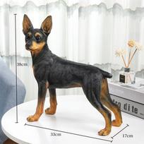 Dobermanas Čihuahua Šuo Statulėlė Imituoti Gyvūnai Ornamentai Stalo Dekoracija Kūrybinga Šuniuko Skulptūra Kambario Estetinis Dekoras white