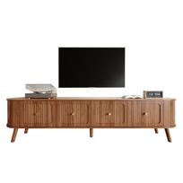Modern TV Cabinet, TV Stand, TV Panel, Low TV Stand. Four Cabinet Doors, Golden Handles, Wooden Legs, Unique Design. 180 x 38 x 47 cm (L x W x H) 180 x 38 x 47 cm