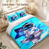 Astro Bot Bedding Set, 1 Duvet Cover & 2 Pillowcases Soft Comfortable Bedroom Home Textile Decor 140cmx210cm