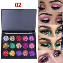 CmaaDu 15 Color Diamond Sequin akių šešėlių paletė Shiny Glitter Powder High Gloss Eyeshadow Glitter Eyeshadow 02
